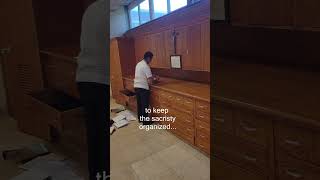 Behindthescenes work in the seminary sacristy [upl. by Heffron771]