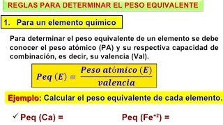 Peso Equivalente en Cálculos Estequiométricos Química [upl. by Hakim]