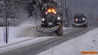 4K Valtra T234 amp Scania R560 Plow Truck Clearing Snow [upl. by Jerrie761]