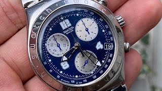 Swatch Watch Chronograph Reset  “0” Chronograph Hand to Zero Swatch irony chronograph [upl. by Jocelin]