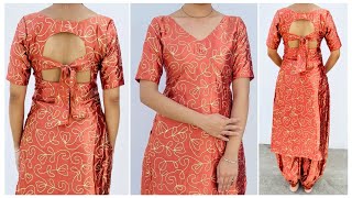 Alia Cut Kurti With Beautiful Back Design  Cutting And Stitching  Very And Simple Tutorial [upl. by Anitnemelc]