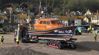 Hastings RNLI Lifeboat Launch 17 April 2024 [upl. by Jock]