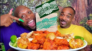 THIGHSTOP  WINGSTOP  XTRA HOT GARLIC PARMESAN amp CAJUN CHICKEN MUKBANG 먹방  HUBBY EDITION [upl. by Emilia429]