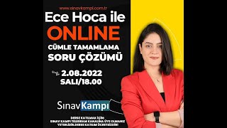 CÜMLE TAMAMLAMA SORU ÇÖZÜMÜ I ECE HOCA [upl. by Anailuy613]