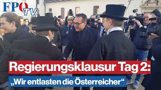 Regierungsklausur Tag 2 HC Strache quotWir entlasten die Österreicherquot [upl. by Azarcon]