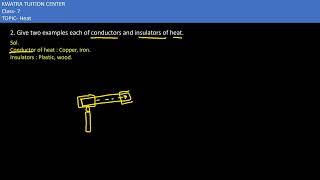 2 Give two examples each of conductors and insulators of heat [upl. by Aratehs]