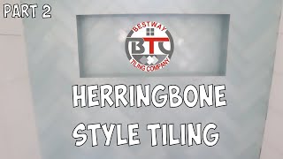 How To Do Herringbone style Tiling In A Shower  Herringbone Pattern Wall  Herringbone Tile Designs [upl. by Wendt371]