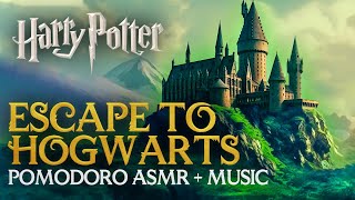 2Hour Study Session HOGWARTS GROUNDS  Harry Potter Pomodoro ASMR Ambience Hogwarts Legacy Timer [upl. by Ahsikcin287]