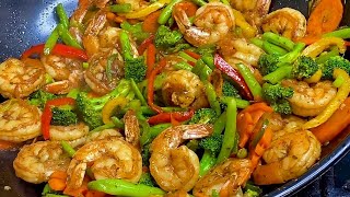 Shrimp amp Vegetable Stir Fry Quick amp Easy [upl. by Agem]