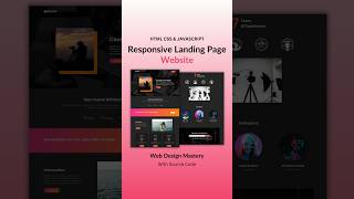 Responsive Landing Page Using HTML CSS And JavaScript webdevelop webdesign htmlcsstutorial [upl. by Catlaina]