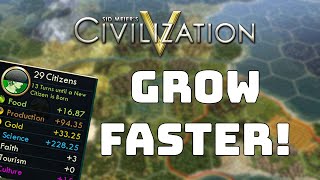 Civilization 5 Tutorial  Citizen Specialist and City Management Guide  How to Grow Cities Faster [upl. by Hbahsur]