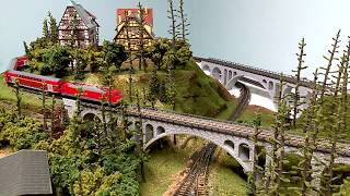 MINITRIX BR 189 WITH FLEISCHMANN DOUBLE DECKER REGIO CARS N SCALE EURO RIDGE [upl. by Jentoft]