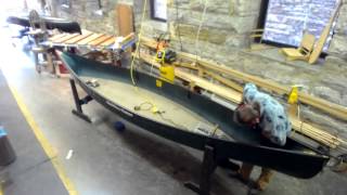 Installing aluminum gunwales  Canoe Builder ShopCam 081915 [upl. by Eednyl147]