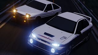 【頭文字Dリメイク】Initial D AE86 vs EVO4 in Blender 【Initial D × Blender】 [upl. by Leander]