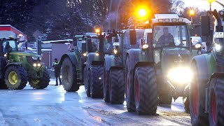 TreckerKonvoi passiert Bergedorf auf dem Weg zur Demo der Bauern in Hamburg [upl. by Suter764]