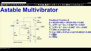 LTSpice Opamp Astable Multivibrator  Simulation [upl. by Conover]