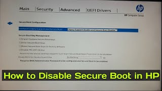 How to Disable Secure Boot in HP Laptop [upl. by Euginom242]