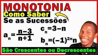 ✅ Como Saber se uma Sucessão é Monótona Crescente ou Decrescente 👉 estevaomanueljoao [upl. by Dyl]