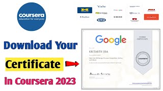 How to download Coursera Certificate with Proof  Download Your Certificate in Coursera 2023 [upl. by Nemraciram]