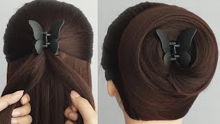 Prom Hairstyle With Butterfly Claw Clip  Latest Hairstyle For Ladies  Easy amp Simple Hairstyle [upl. by Arutnev]