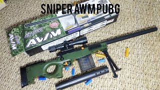 AWM L96 SNIPER PUBG SHELL EJECTION NERF SOFT BULLET  TOY GUNS [upl. by Nerrot194]