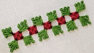 Soo Simple ampEasy Border Line Stitch For Beginners Gorgeous Attractive Border Design  Stitches [upl. by Allin]