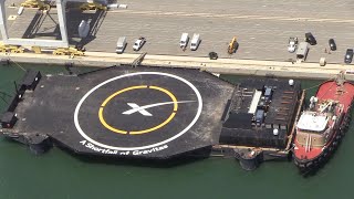 Aerial footage of the new SpaceX drone ship quotA Shortfall of Gravitasquot [upl. by Lleon907]