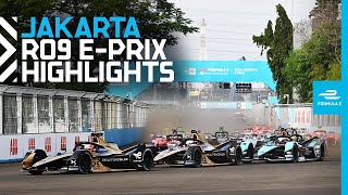 Jakarta EPrix Race Highlights  Round 9 [upl. by Ecyar]