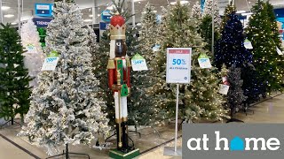 AT HOME CHRISTMAS CLEARANCE CHRISTMAS TREES DECORATIONS SHOP WITH ME SHOPPING STORE WALK THROUGH [upl. by Nottarts]