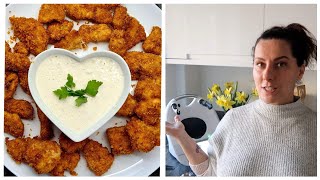 PYSZNE DOMOWE NUGGETSY Z SOSEM CZOSNKOWYM  PRZEPIS  THERMOMIX [upl. by Yoreel]