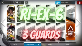 Arknights RIEX6  3 Guards [upl. by Einwat799]