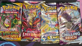 Opening Various Sword And Shield Era Packs Still Hunting For Moonbreon Pokemon Card Opening [upl. by Aloel206]