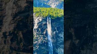 Geirangerfjord Norway 🇳🇴 waterfall nature travel mountains norway fjord [upl. by Noroj]