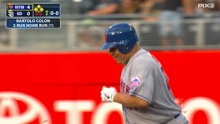 HES DONE THE IMPOSSIBLE Bartolo Colon launches a blast for first career homer vs Padres [upl. by Melina403]