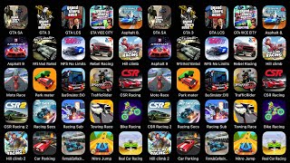 Games GTA SA GTA III GTA LCS GTA Vice City Asphalt 8 Asphalt 9 NFS Most Wanted [upl. by Arlon]