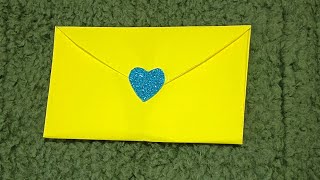 how to make an envelope from a heart shaped paper 💚🌿 [upl. by Berrie87]