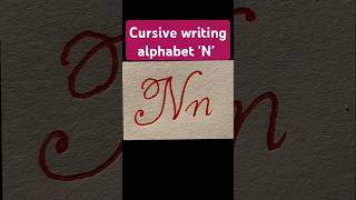 How to write Cursive capital and small alphabet N shortsfeed penmanship handwriting alphabet [upl. by Alf]