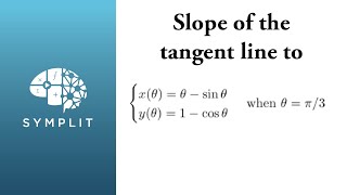 Slope of a tangent line to a parametric curve with trigonometric function [upl. by Eppes]