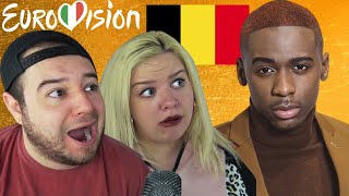 Jérémie Makiese  Miss You  Belgium  Eurovision 2022  AMERICAN COUPLE REACTION [upl. by Ecinrahs]