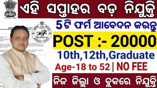 Top Odisha Government Jobs 2024  Total Post 20000  Odisha Govt Job news  Odisha New Vacancy [upl. by Calan]