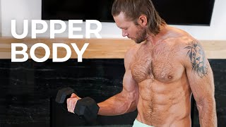 25 Min UPPER BODY WORKOUT with Dumbbells  SHOULDERS BACK CHEST BICEPS amp TRICEPS [upl. by Heiney588]