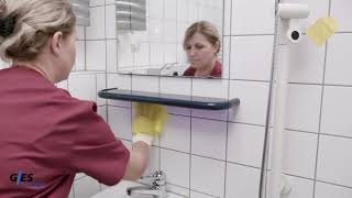 Reinigung und Desinfektion in Kliniken Sanitärbereich  Schulungsvideo [upl. by Neiman]