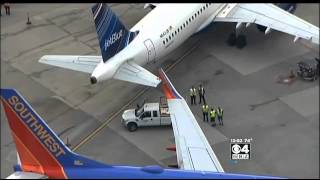 Southwest JetBlue Planes Collide At Logan Airport Gate [upl. by Morrell]