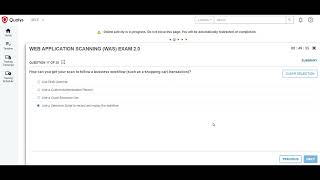 Qualys Web Application Scanning WAS Updated Exam 20 Live Question amp Answers  Passed  qualy [upl. by Arivle]