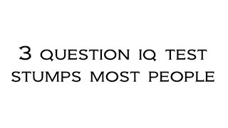 HIGH IQ TEST 83 Miss At Least 1 Question Cognitive Reflection Test [upl. by Cleasta]