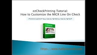 ezCheckPrintng Tutorial How To Customize MICR Line [upl. by Dibbell]