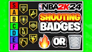 RANKING ALL THE SHOOTING BADGES IN TIERS ON NBA 2K24 [upl. by Akienat]