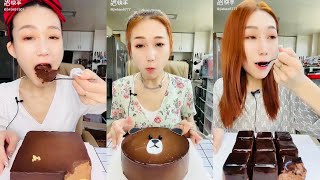 ASMR Chocolate Series jiebao6777 Eating CHOCO MOUSSE CAKES 먹방  饮食表演  การแสดงการกิน 食事ショー [upl. by Oakie]