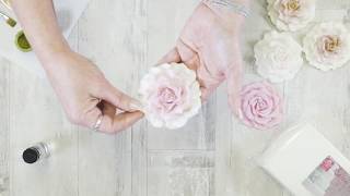 The Worlds Easiest Sugar Roses  Karen Davies Sugarcraft  Large Rose Mould  How To  Tutorial [upl. by Kcirtap421]