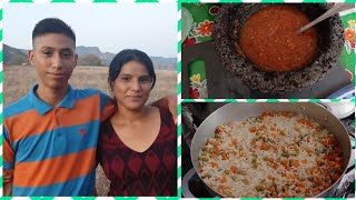 🤗TORTAS DE PAPA CON ARROZ🙏SALSA DE MOLCAJETE🌼🌷⚘️🌻 [upl. by Clarisse]